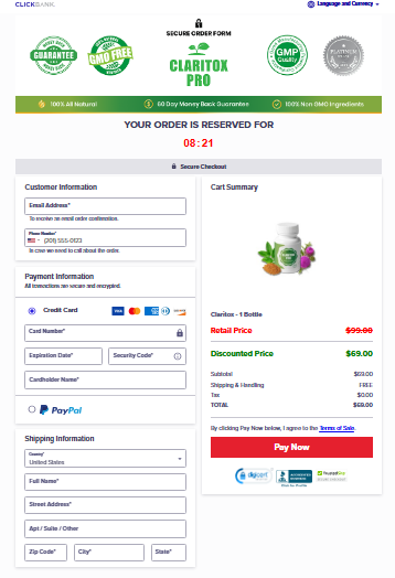 Claritox Pro order page
